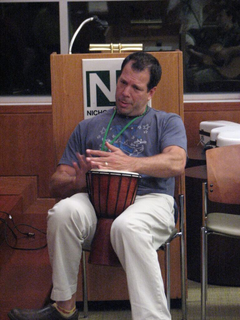 Man playing a hand drum